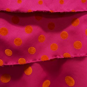 Colección de lunares, rosa fucsia, con lunar en color naranja