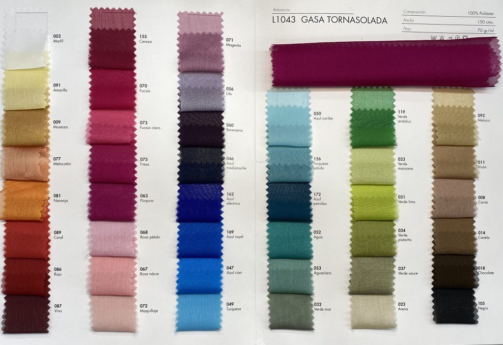 Colección Gasa Tornasolada.