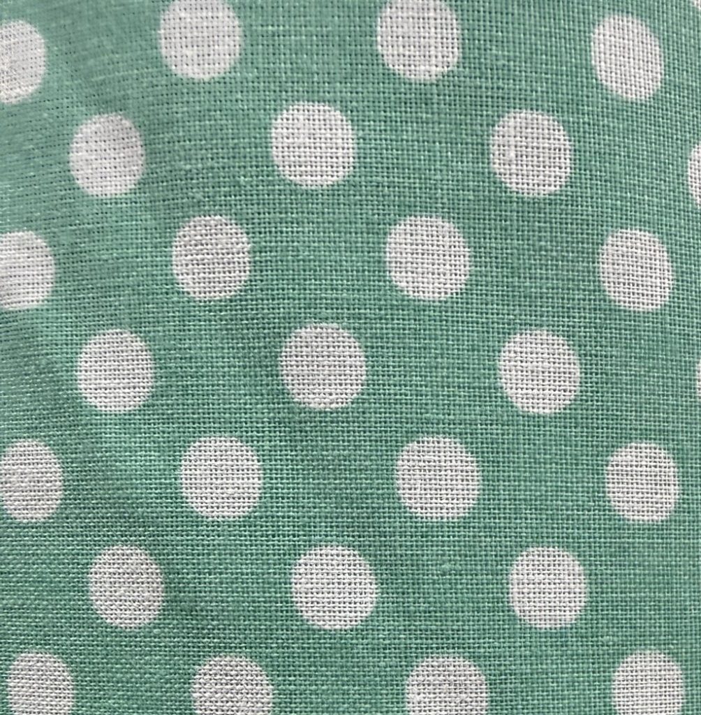 Tela de Flamenca Verde Menta con Lunares Blancos