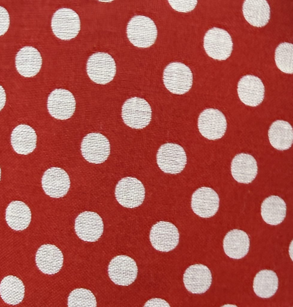 Popelín Flamenca Rojo con Lunares Blancos