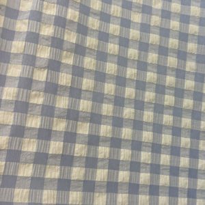 Tela Flamenca Vichy Azul Empolvado y Beige